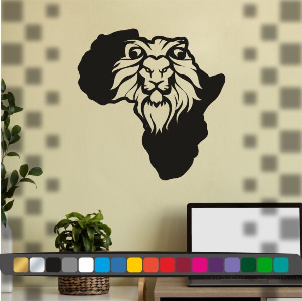 Stickers Carte d'Afrique - Lion