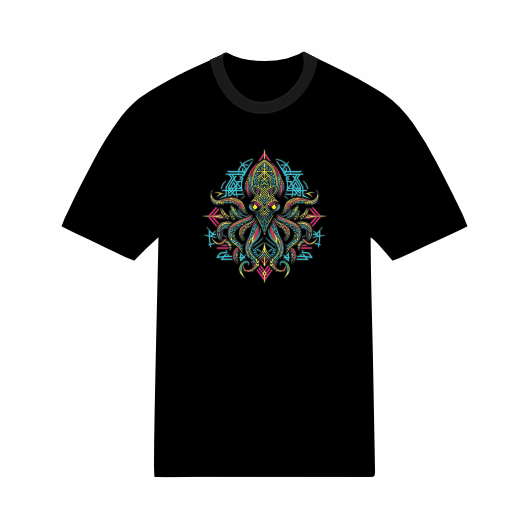 T-shirt Psychédélique - Poulpe Coloré