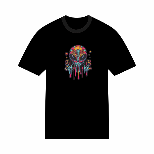 T-shirt Psychédélique - Alien Coloré
