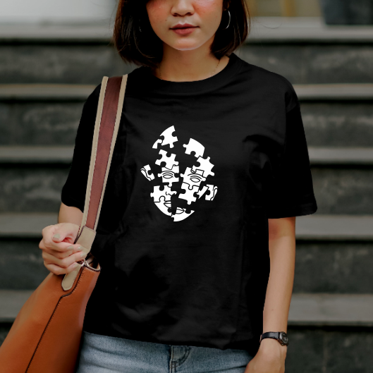 T-shirt Psychédélique - Visage Puzzle