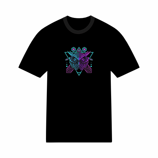 T-shirt Hibou Géométrique