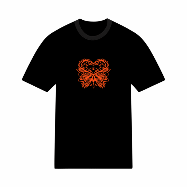 T-shirt géométrique papillon en coton unisexe