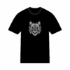 T-shirt géométrique loup en coton unisexe