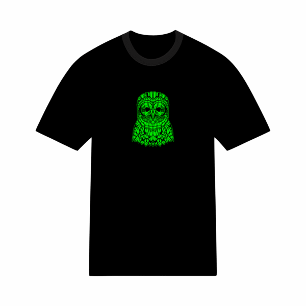 T-shirt géométrique hibou en coton unisexe