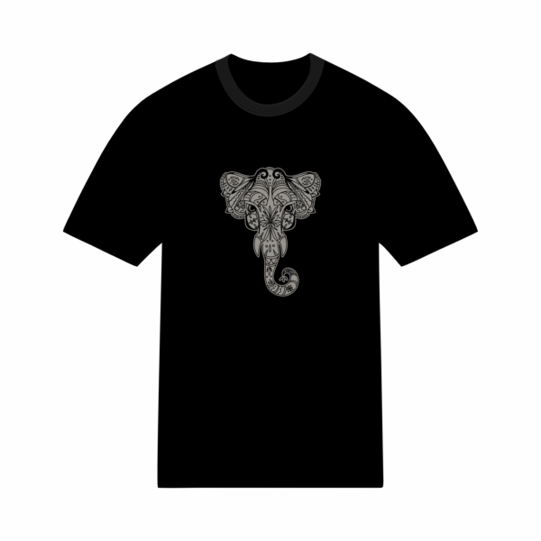 T-shirt mandala éléphant en coton unisexe