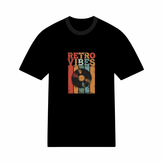 T-shirt vintage motif rétro vinyle