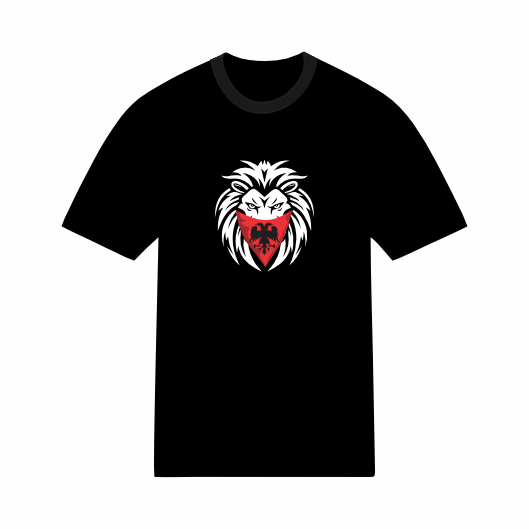 T-shirt albanais motif lion avec drapeau d'Albanie