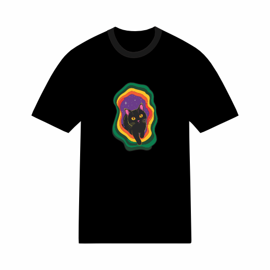 T-shirt Psychédélique Chat