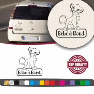 Stickers bébé à bord Simba