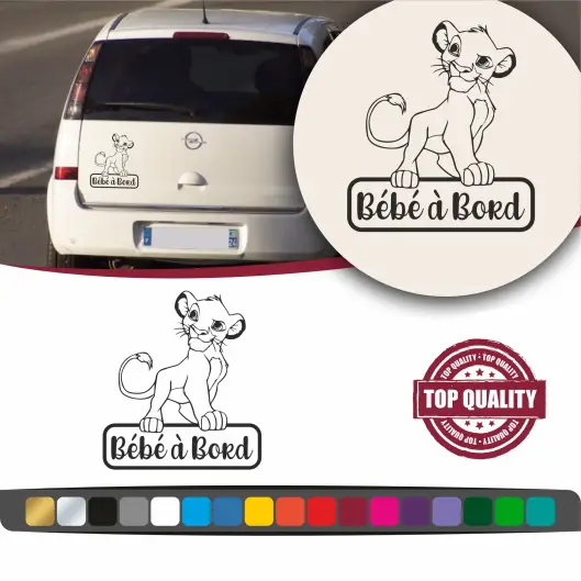 Stickers bébé à bord Simba