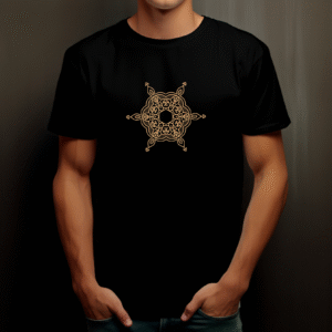 T-shirt psychédélique soleil en coton unisexe