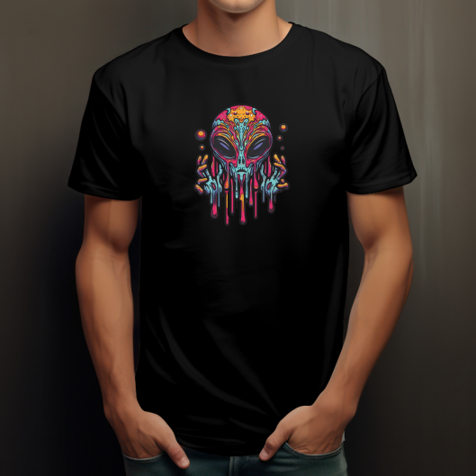 T-shirt Psychédélique - Alien Coloré