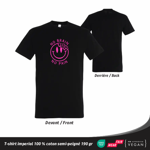 T-shirt Streetwear - 'No Brain No Pain'