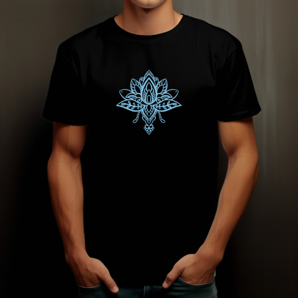 T-shirt mandala fleur en coton unisexe