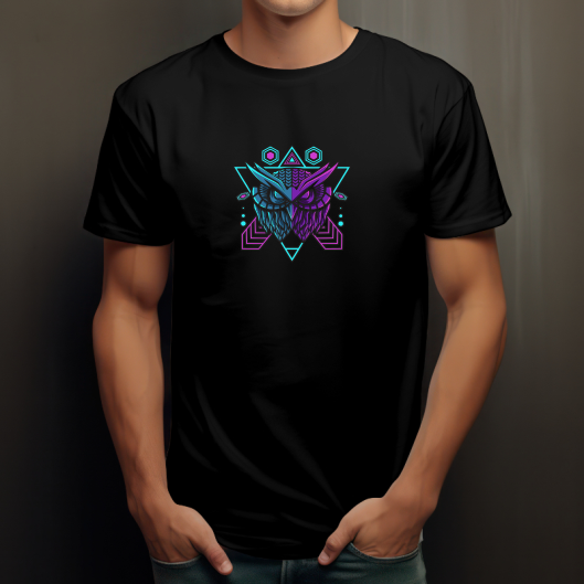 T-shirt Hibou Géométrique