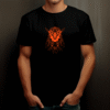 T-shirt géométrique oiseau en coton unisexe