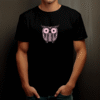 T-shirt géométrique hibou mignon en coton unisexe
