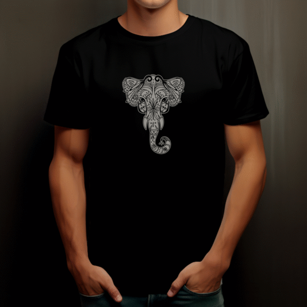 T-shirt mandala éléphant en coton unisexe
