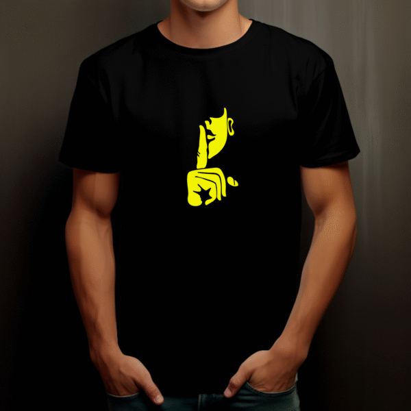 T-shirt streetwear visage "Shut" en coton unisexe