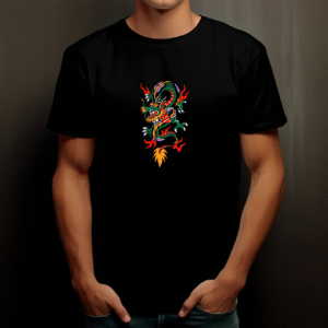 T-shirt Street wear Dragon en coton 190 gr unisexe