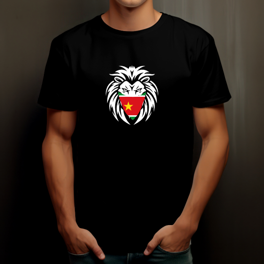 T-shirt Guadeloupe Lion avec drapeau
