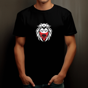 T-shirt albanais motif lion avec drapeau d'Albanie