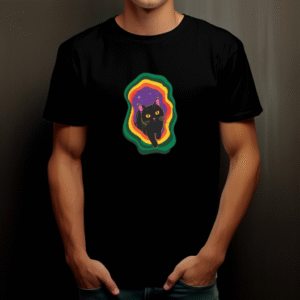 T-shirt Psychédélique Chat