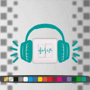 Stickers Interrupteur Casque Musique