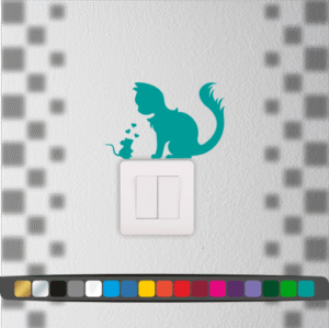 Stickers Interrupteur Chat Souris