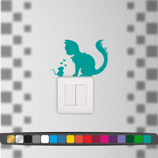 Stickers Interrupteur Chat Souris