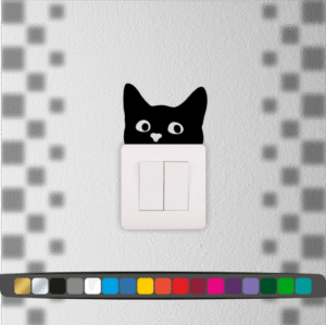 Stickers Interrupteur Chat caché