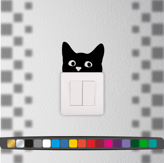 Stickers Interrupteur Chat caché