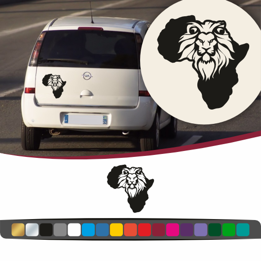 Stickers Carte d'Afrique - Lion