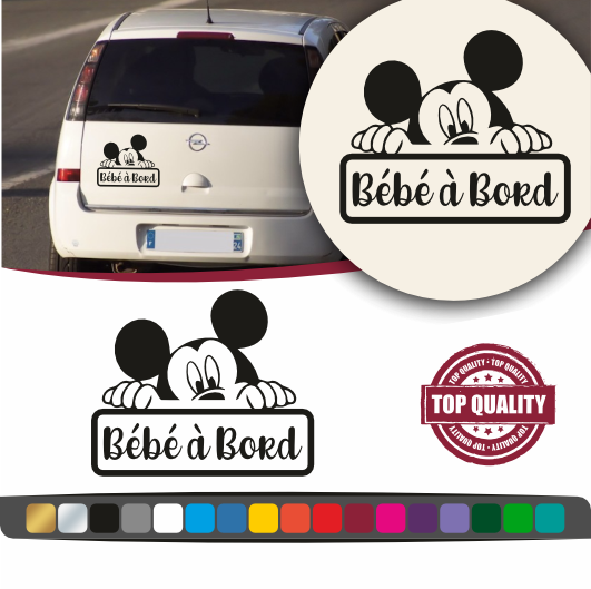 Bébé à bord Mickey Mouse