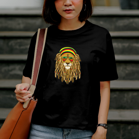 T-shirt Streetwear Lion Vibes Jamaïcaines