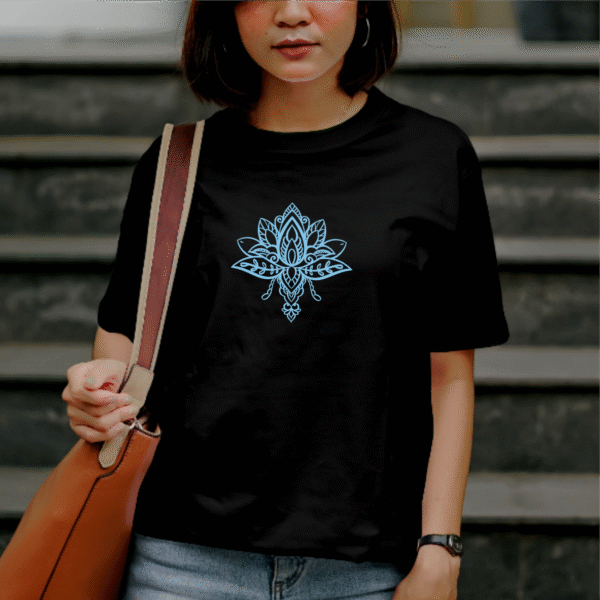 T-shirt mandala fleur en coton unisexe