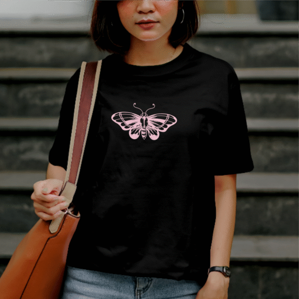 T-shirt streetwear papillon en coton unisexe