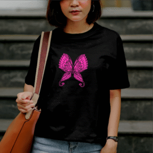 T-shirt mandala papillon en coton unisexe
