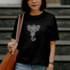 T-shirt mandala éléphant en coton unisexe