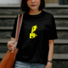 T-shirt streetwear visage "Shut" en coton unisexe