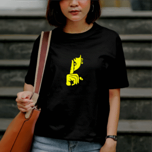 T-shirt streetwear visage "Shut" en coton unisexe