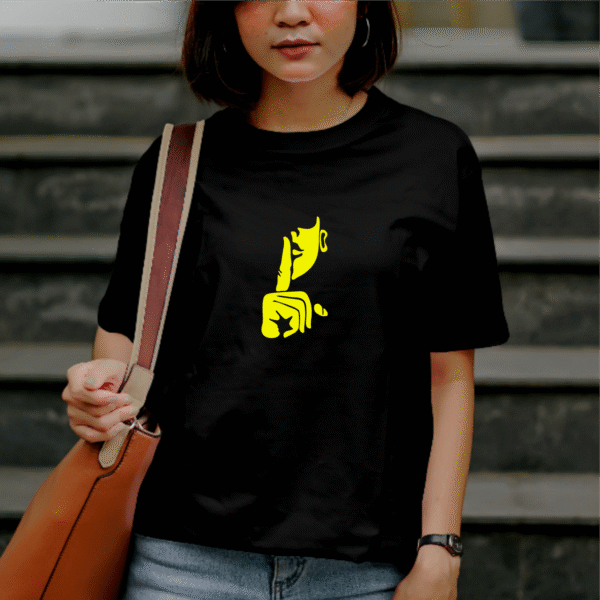 T-shirt streetwear visage "Shut" en coton unisexe