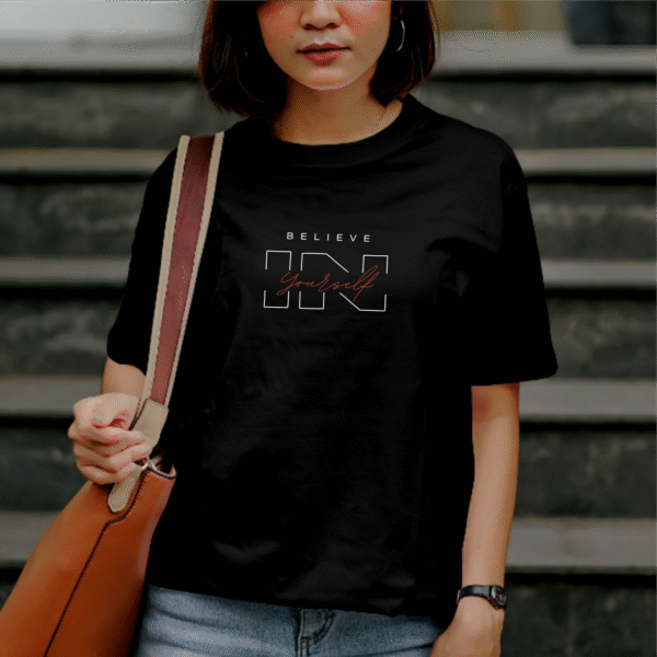 T-shirt streetwear "Believe in Yourself" en coton unisexe