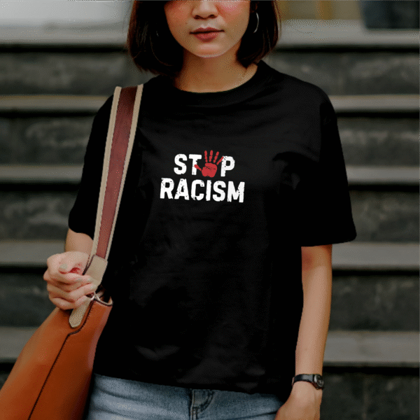 T-shirt streetwear Stop Racisme en coton 190 gr unisexe
