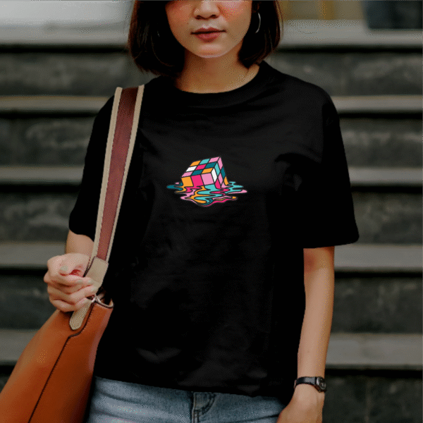 T-shirt streetwear Rubik's Cube en coton 190 gr unisexe