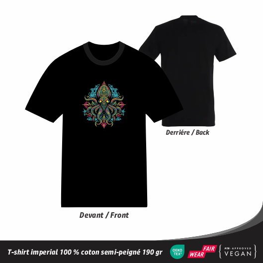 T-shirt Psychédélique - Poulpe Coloré
