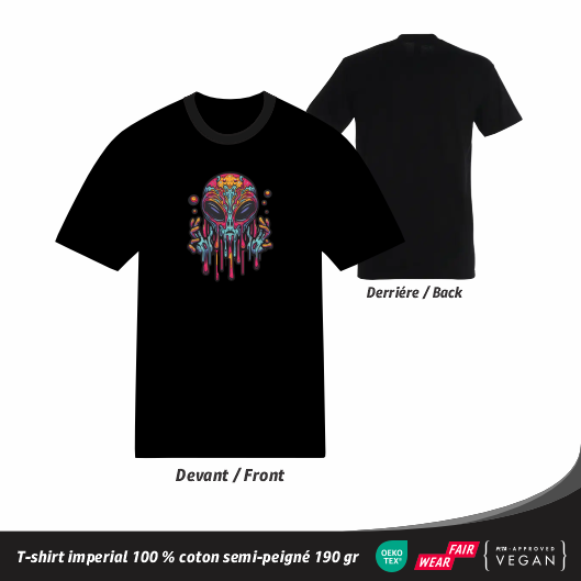 T-shirt Psychédélique - Alien Coloré
