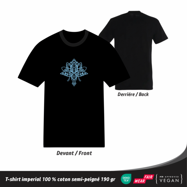 T-shirt mandala fleur en coton unisexe