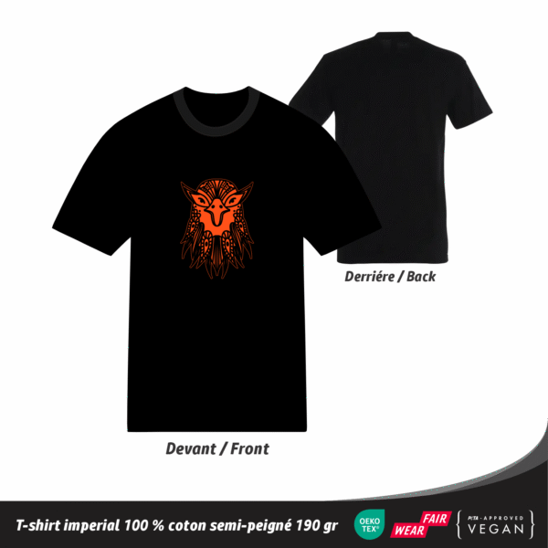 T-shirt géométrique oiseau en coton unisexe