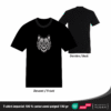 T-shirt géométrique loup en coton unisexe